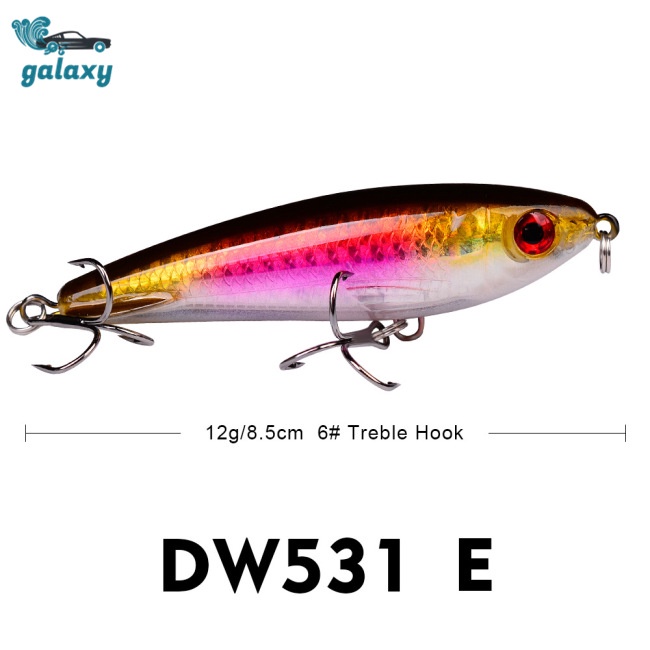 Galaxy Mồi Câu Cá Giả Bằng Nhựa 6 Màu 12g / 8.5cm