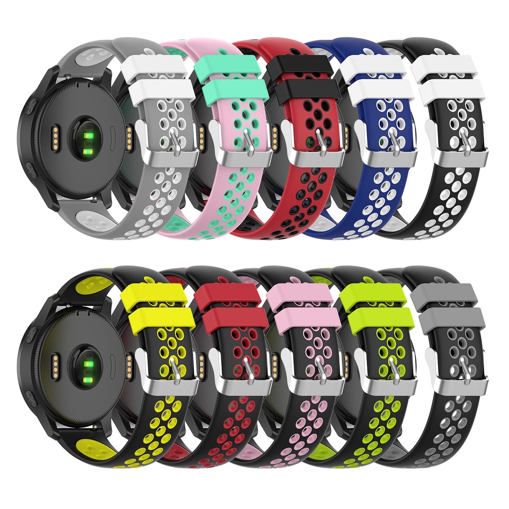 Dây Đeo Silicon 18 20 22mm Cho Garmin Forerunner 265 265s 255 255s Vivoactive 4 4S 3 Venu Sq 2