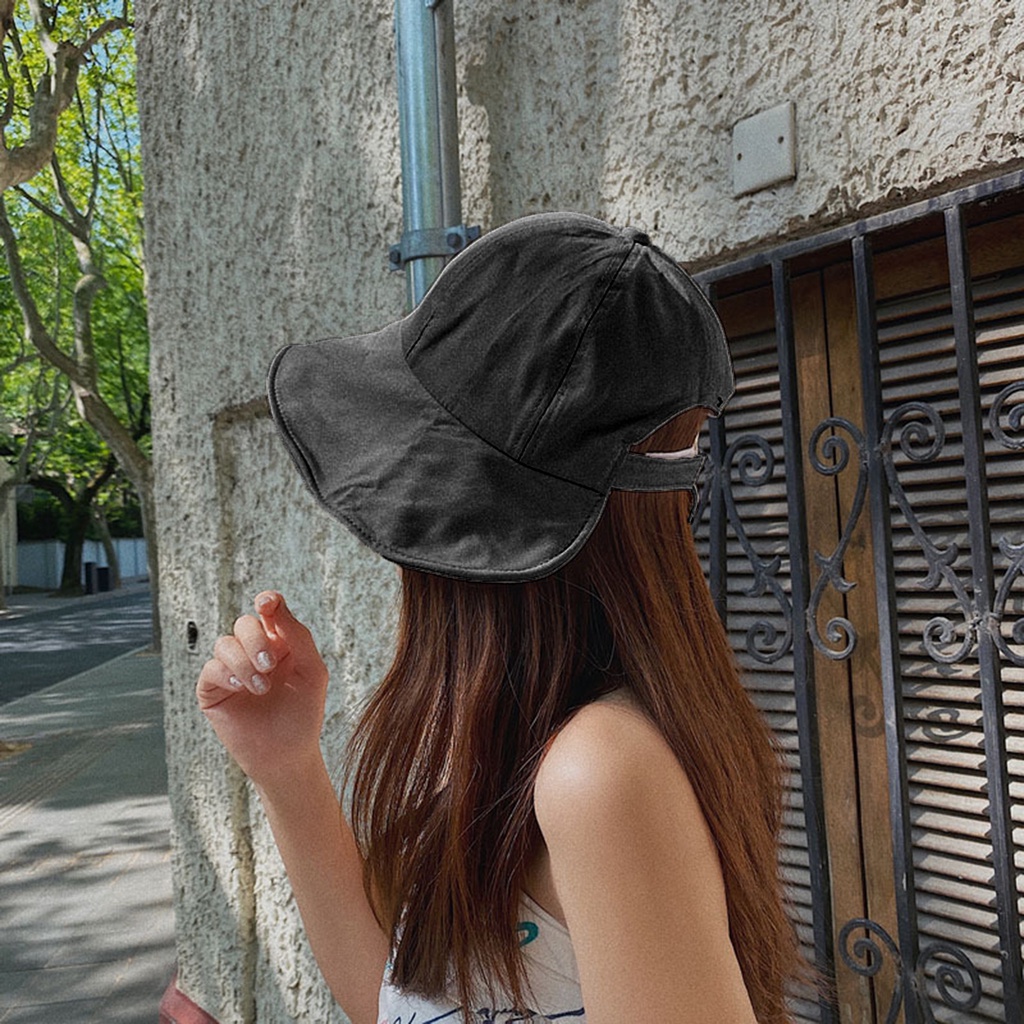 Mũ Che Nắng LK-Giày Hè Thoáng Khí Chống Tia UV Màu Trơn Có Thể Gập Lại Bảo Vệ Mặt Và Mũ Đội Làm Vườn Mù