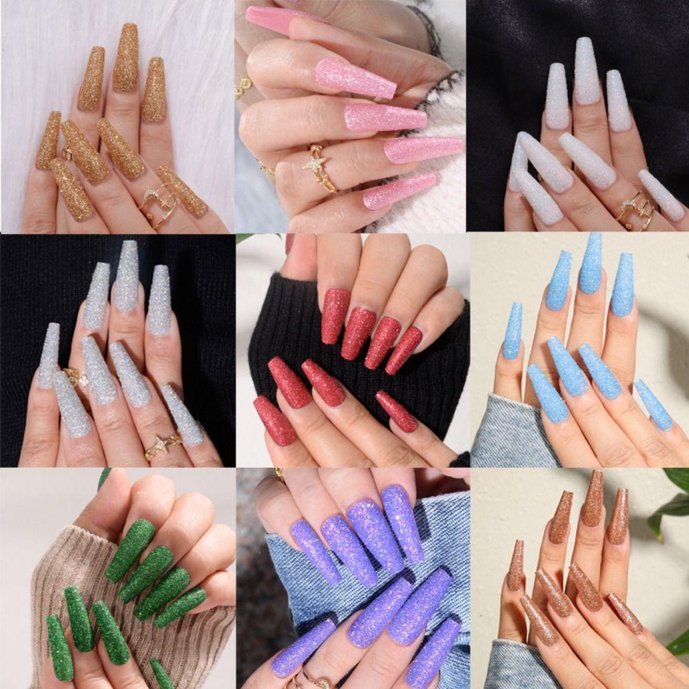 Bộ Móng Tay Giả Dài Siêu Mỏng Che Phủ Toàn Diện Có Thể Tháo Rời Cho Nữ