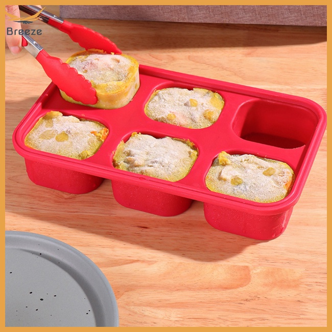 Khay Silicone Đựng Nước Sốt 6 Ngăn Có Nắp Đậy Tiện Lợi