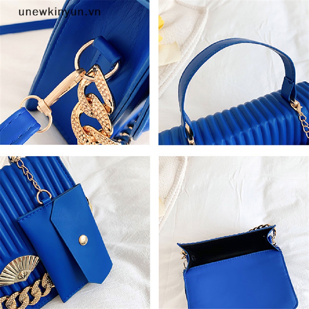 Túi Xách Da PU Đeo Chéo 2 Trong 1 Phong Cách Vintage Cho Nữ