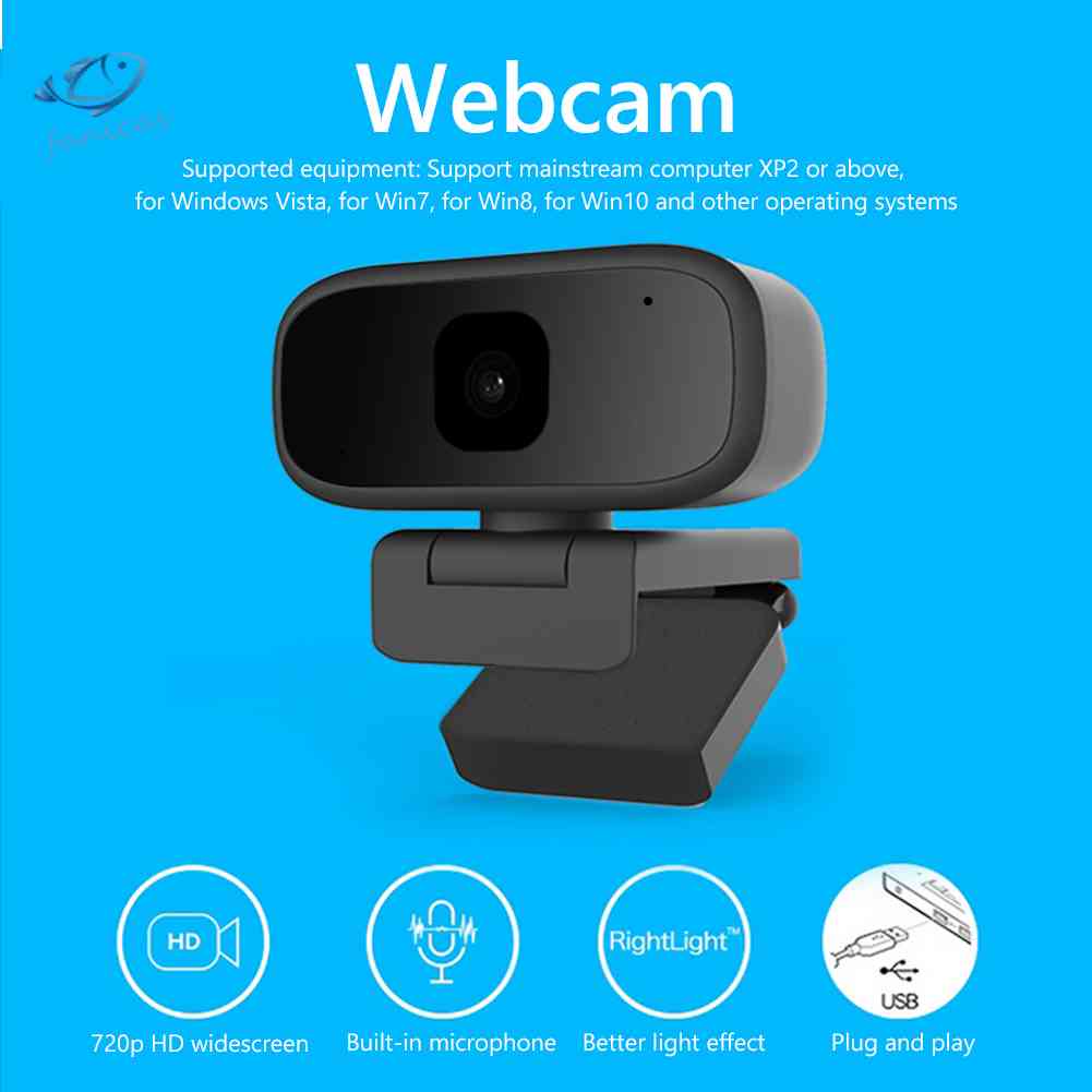 Webcam 720P HD Tự Động Lấy Nét Tích Hợp Micro Đầu Cắm USB