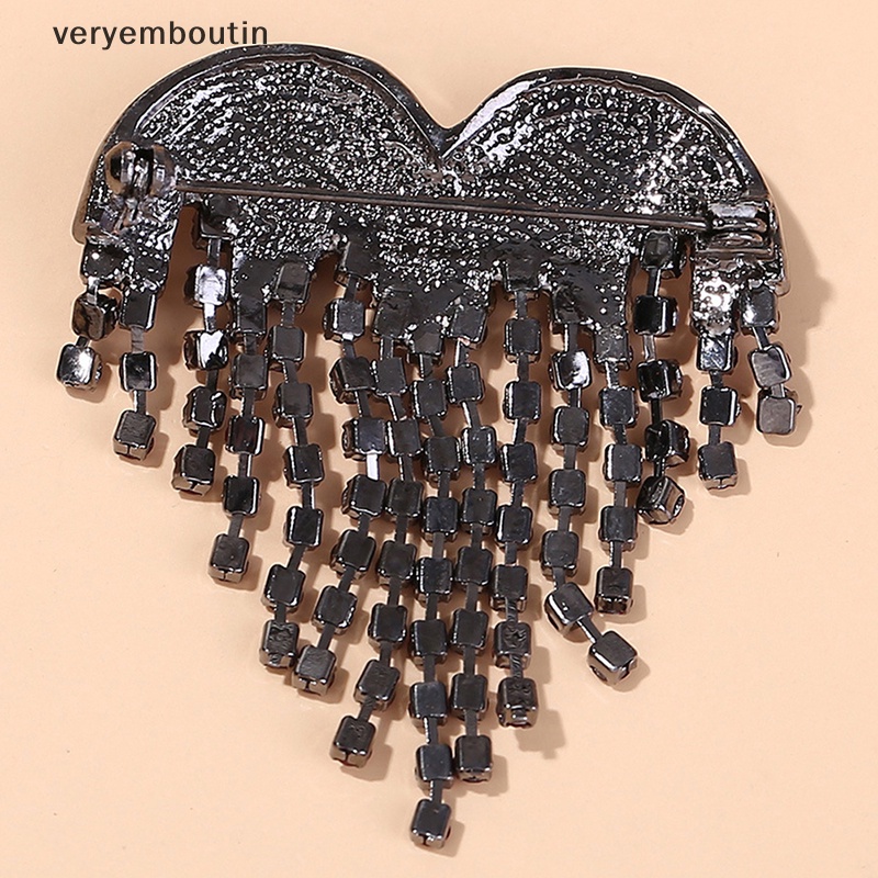 Ghim Cài Áo Hình Trái Tim Đính Đá Cổ Điển Cho Nữ