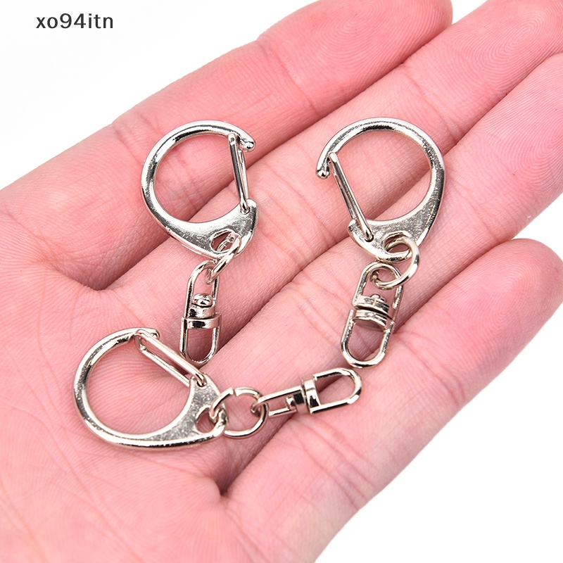 Set 10 Móc Khóa Ngắn Màu Bạc Bóng DIY