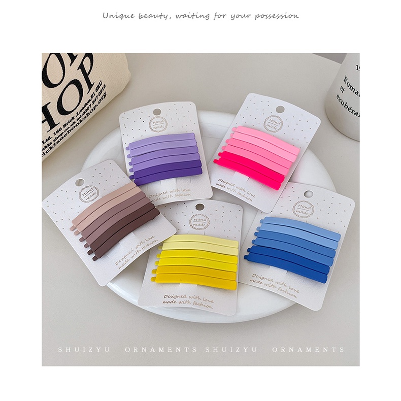 Bộ 6 Kẹp Tóc Một Bên Không Để Lại Dấu Vết Màu Sắc Dành Cho Bạn Gái