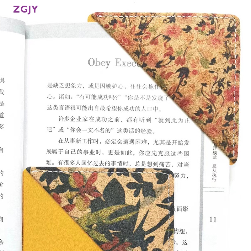 Thẻ Đánh Dấu Trang Sách Bằng Da Họa Tiết Hoa ZGJY Mới