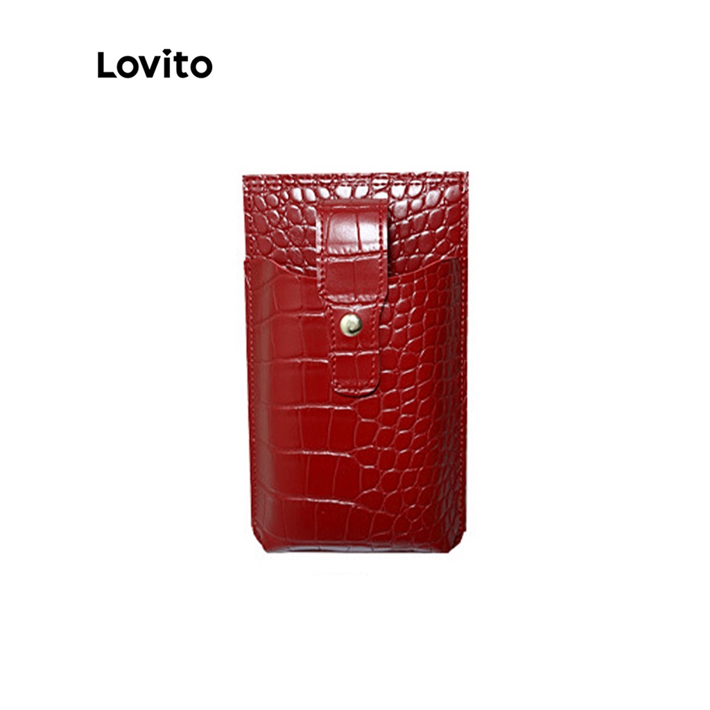 Túi đeo vai cỡ nhỏ Lovito phối đinh tán màu trơn phong cách thường ngày cho nữ L50AD130 (trắng/hồng/đỏ/vàng/đen)