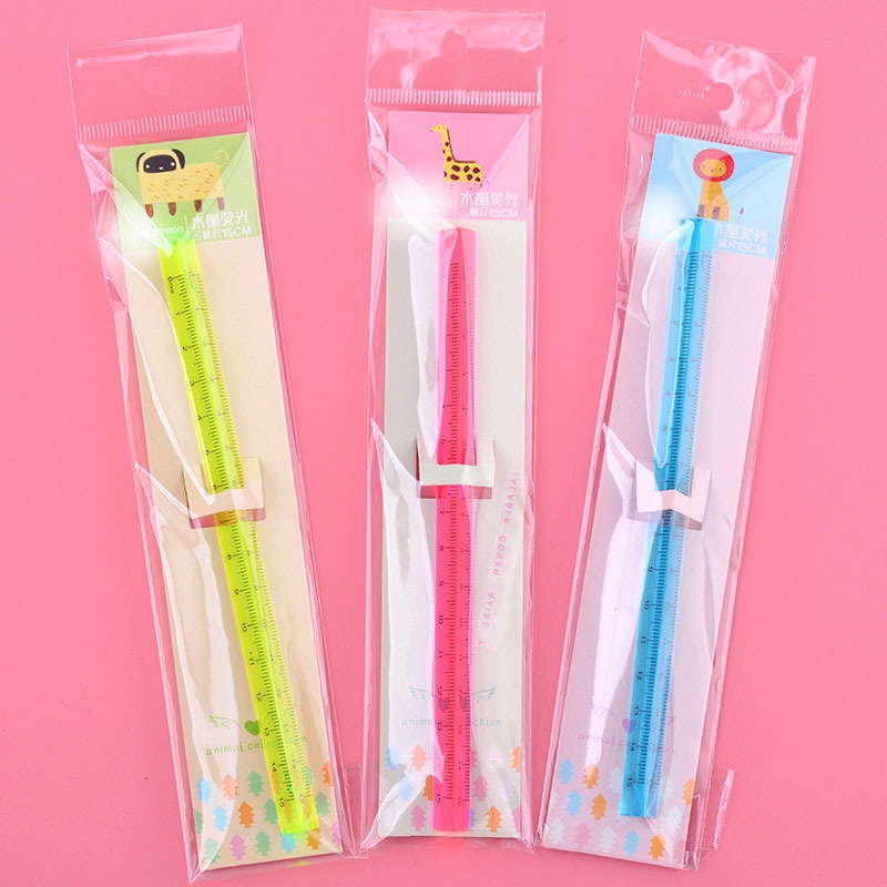 Thước Vẽ Hình Tam Giác Hai Mặt Pha Lê 15cm
