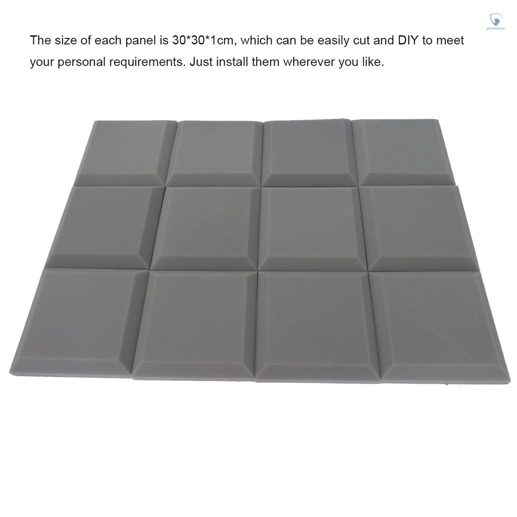 Set 12 Tấm Xốp Cách Âm 30 Độ Dùng Để Trang Trí Tường Acoustic