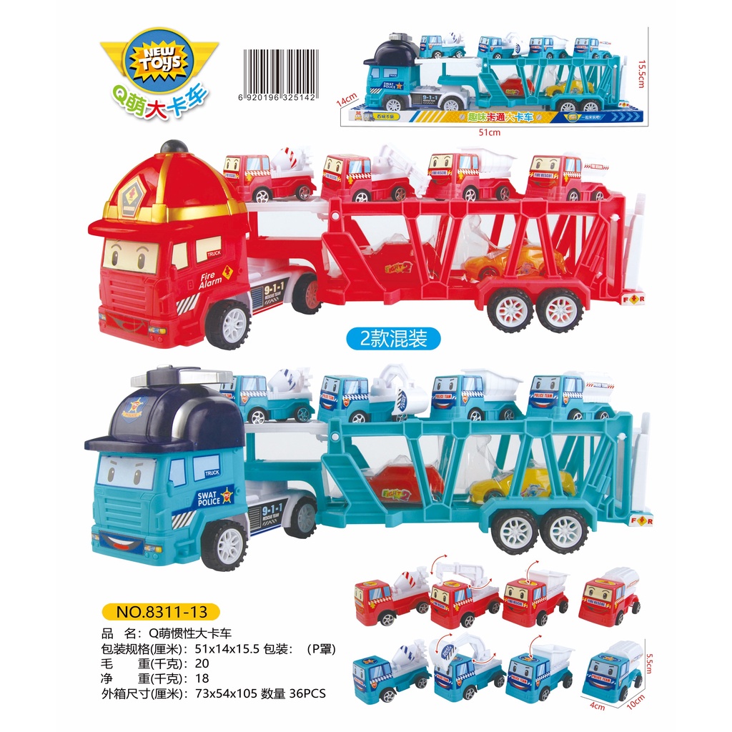 Xe tải đầu kéo 2 tầng poli chở 5 xe nhỏ