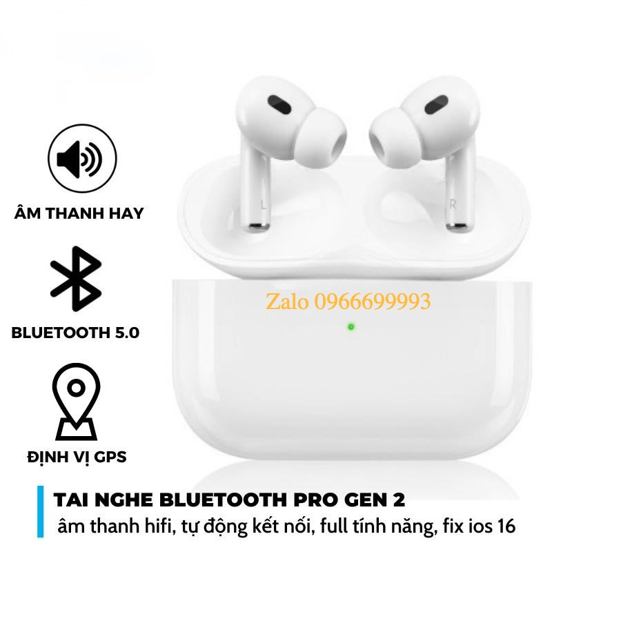 Tai Nghe Pro 2 Bluetooth Thế Hệ Mới nhất 2023 Âm Thanh Chuẩn Định Vị Đổi Tên - Linh Kiện Mobile AHau