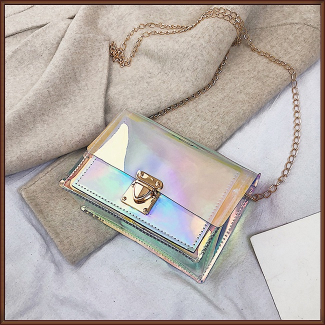 Túi Đeo Chéo Hình Vuông Cỡ Nhỏ Trong Suốt Nhiều Màu Thời Trang Mùa Hè Cho Nữ