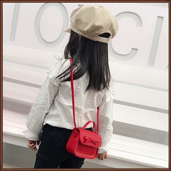 Túi Đeo Chéo Da PU Hình Vuông Nhỏ Nhắn Phong Cách Retro Dành Cho Trẻ Em