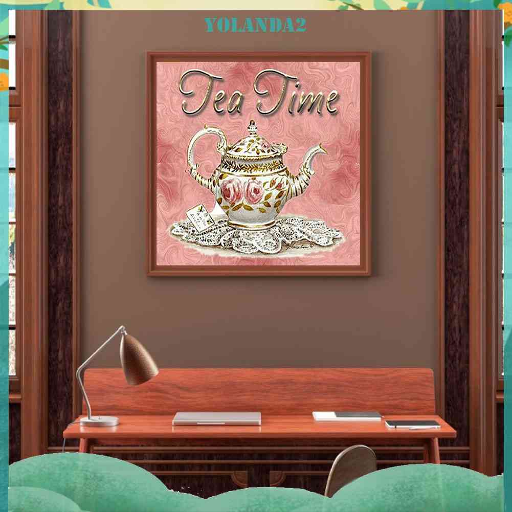 Tranh Đính Đá Kim Cương Toàn Bộ 5D DIY Hình Vẽ Tách Cà Phê