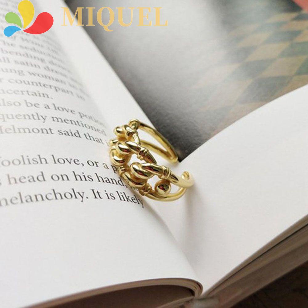 Nhẫn Hở Dạng Chuỗi Hình Học Xoắn Thời Trang