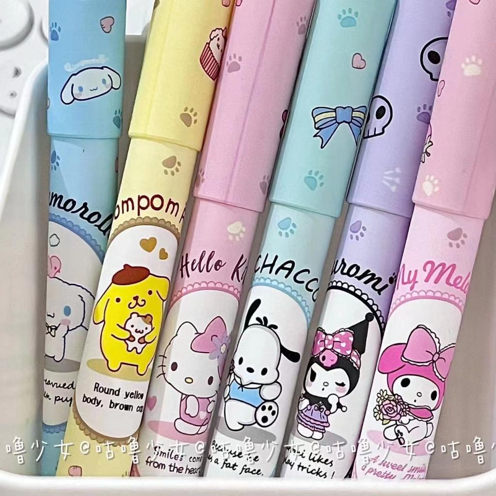 Set 6 Bút Đánh Dấu Hình Sanrio Đáng Yêu Cho Học Sinh