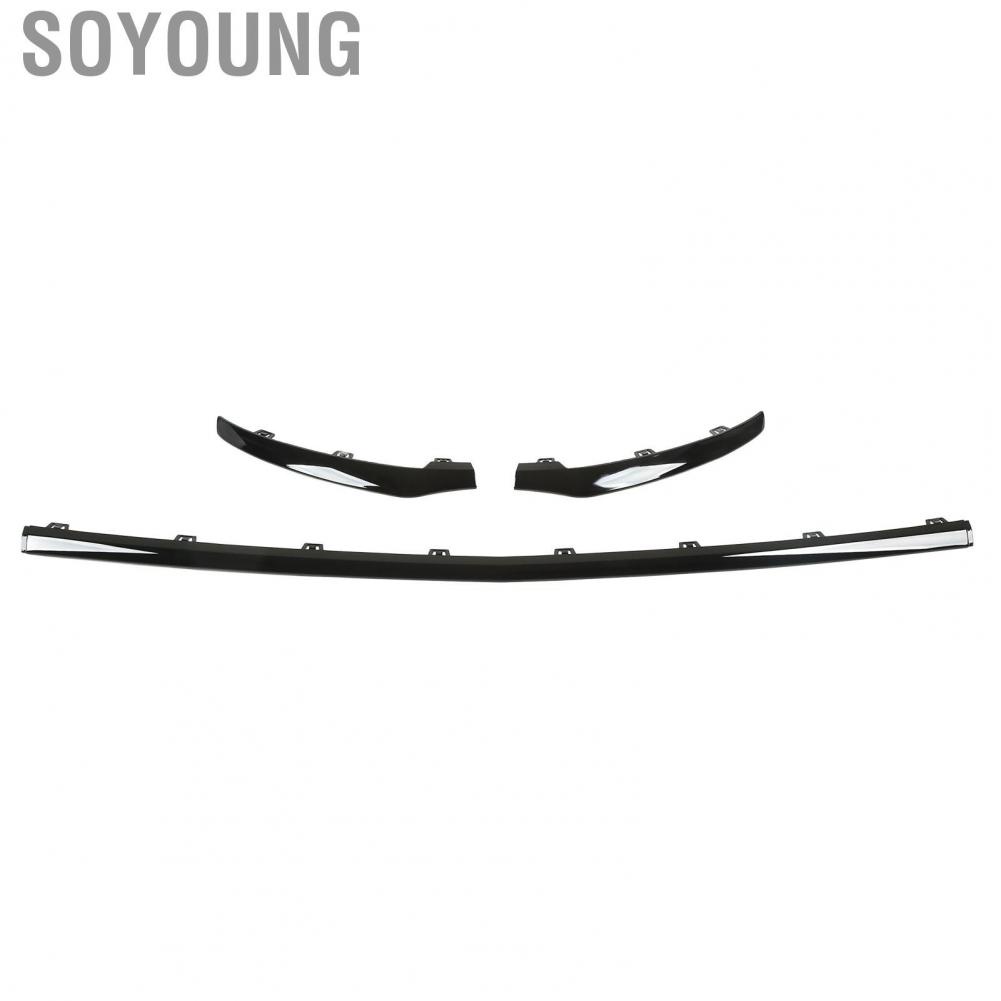 Soyoung Front Bumper Lower Trim  Impact Resistance UV Protection Lip Spoiler Chin 3pcs for Car