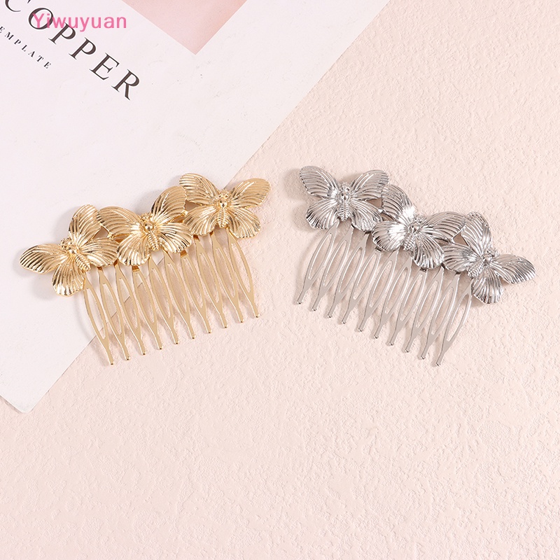 Kẹp Tóc Kim Loại Hình Bướm Vintage Thanh Lịch Cho Nữ