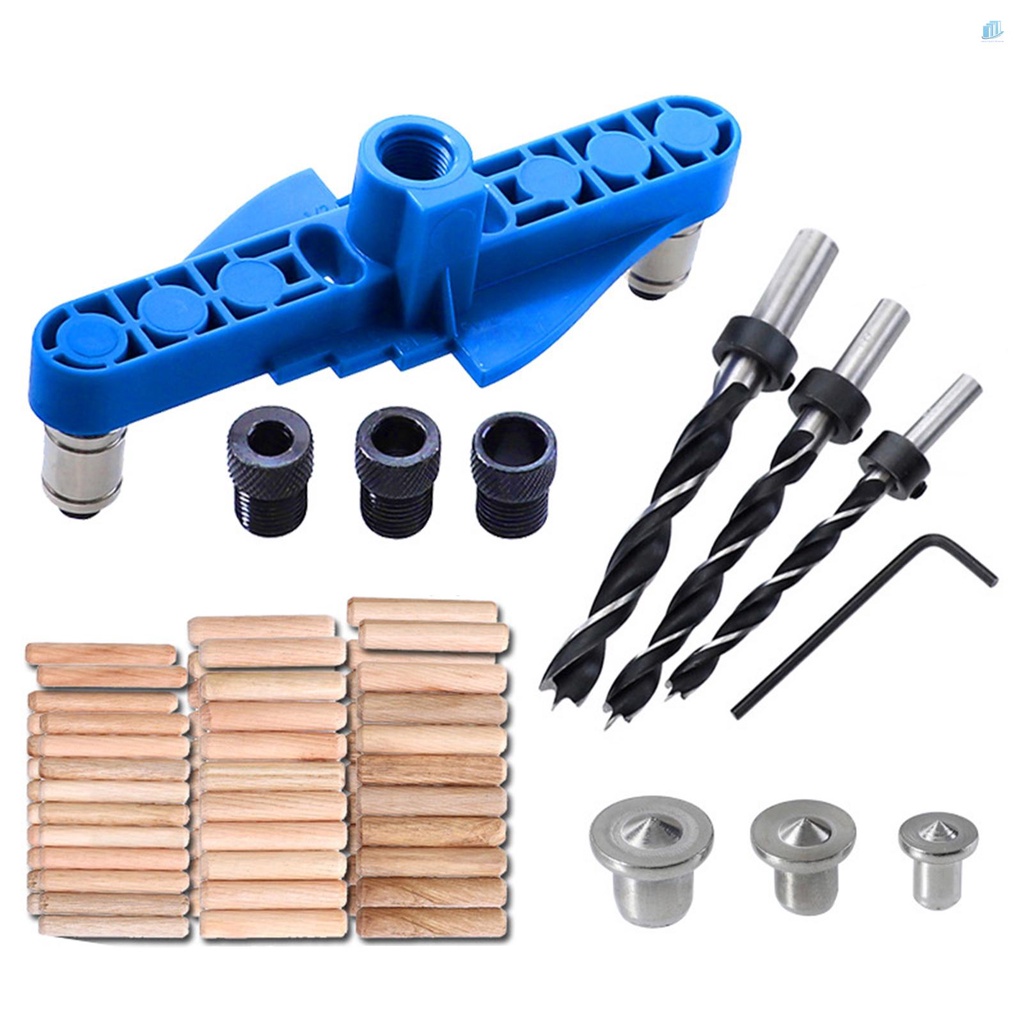 Bộ 71 Dụng Cụ Định Vị Điều Chỉnh Được Dowel Jig Với Mũi Khoan Gỗ