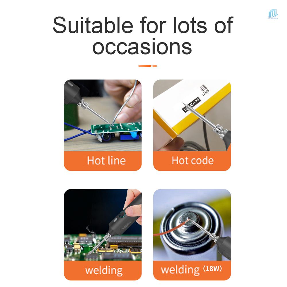 Bộ Mỏ Hàn Điện Mini Không Dây Sạc USB Có Thể Điều Chỉnh Nhiệt Độ