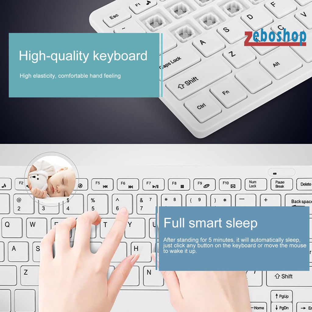 Bộ 2 Bàn Phím Cơ HK-03 Không Dây Di Động Tiện Dụng Cho Văn Phòng