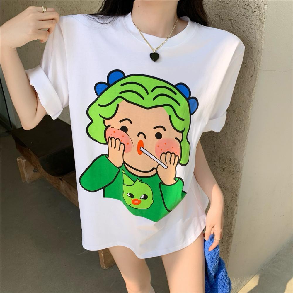 Áo Thun Tay Ngắn Plus Size Phong Cách Hàn Quốc Thời Trang Mùa Hè Cho Nữ