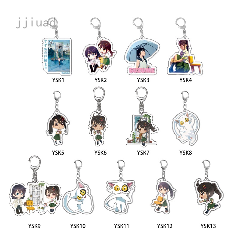 Móc Khóa Acrylic Hình Ghế Ngồi Anime Jjiuad Suzume no Tojimari Suzume Journey