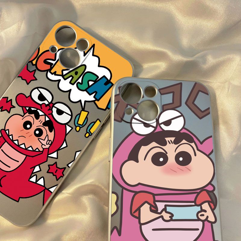 Ốp Điện Thoại Cứng Mạ Bạc Họa Tiết Khủng Long Hoạt Hình Cho iPhone138Pmax 11 714pro