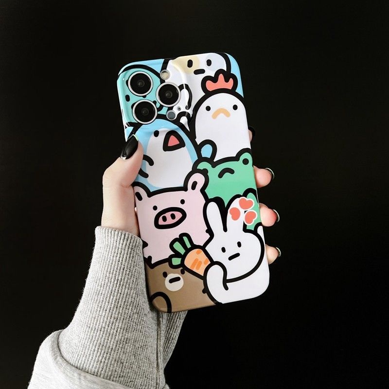 Ốp Điện Thoại Họa Tiết Hoạt Hình Động Vật Dễ Thương Cho Iphone Promax 1213iPhone14 8P 11 7 FQW7