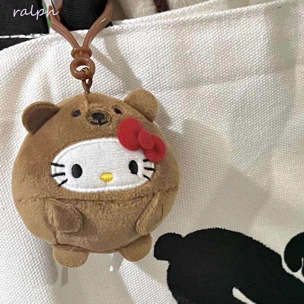 Móc Khóa Hình Mèo Kitty / Gấu Trúc Nhồi Bông Dễ Thương Phong Cách Hàn Quốc