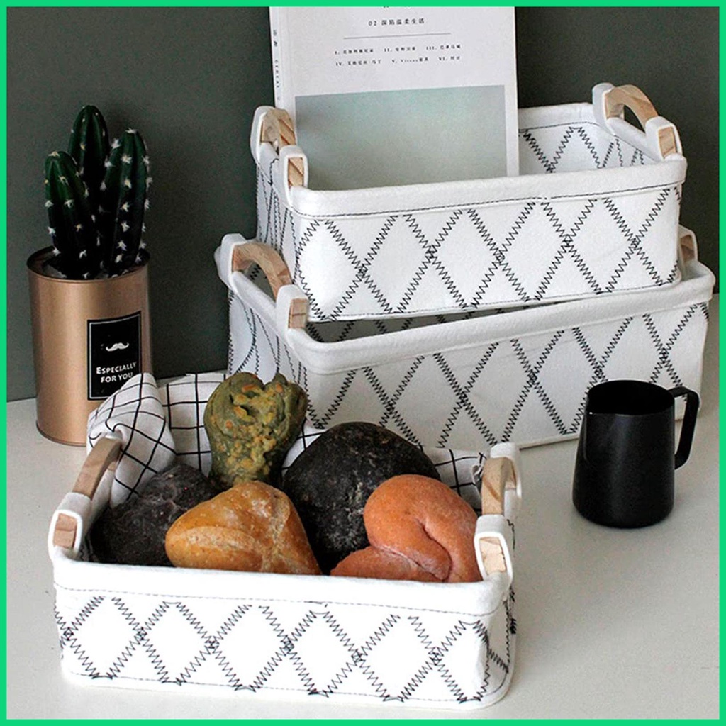 Set 3 Giỏ Nỉ Đựng Đồ Cỡ Lớn Có Tay Cầm Thoải Mái Dễ Sử Dụng