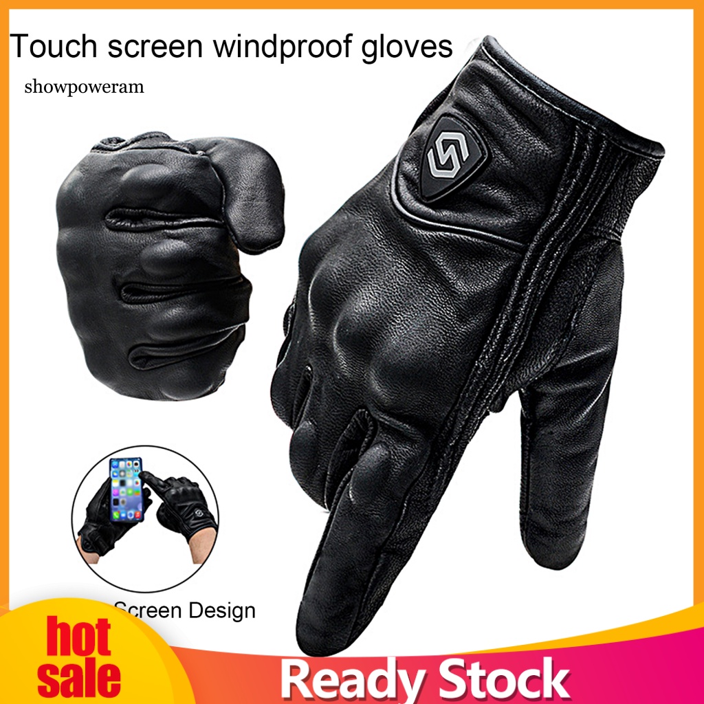 1 Đôi Găng Tay Giả Da Chống Va Chạm Màu Trơn Dùng Khi Đạp Xe