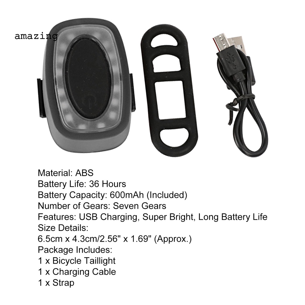 Đèn Hậu Cảnh Báo Ban Đêm 7 Chế Độ Đa Năng Cho Xe Đạp Leo Núi