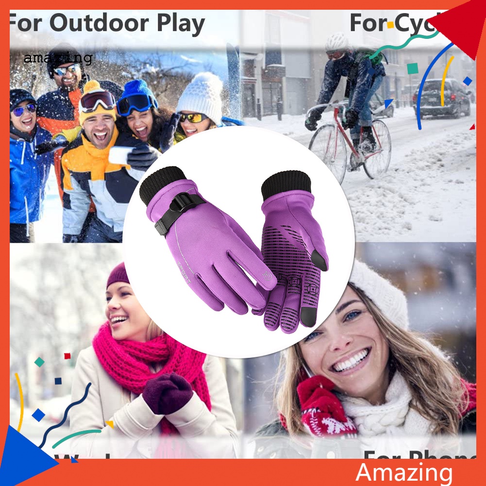 Găng Tay Thể Thao Bằng Nhung Chống Nước Chống Trượt Giữ Ấm Cho Nam Nữ