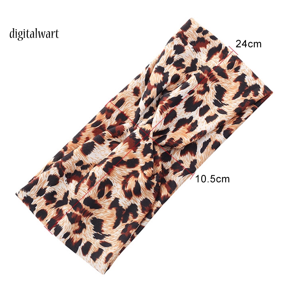 Kỹ Thuật Số| Băng Đô Cài Tóc Co Giãn In Họa Tiết Da Báo Thời Trang Cho Nữ