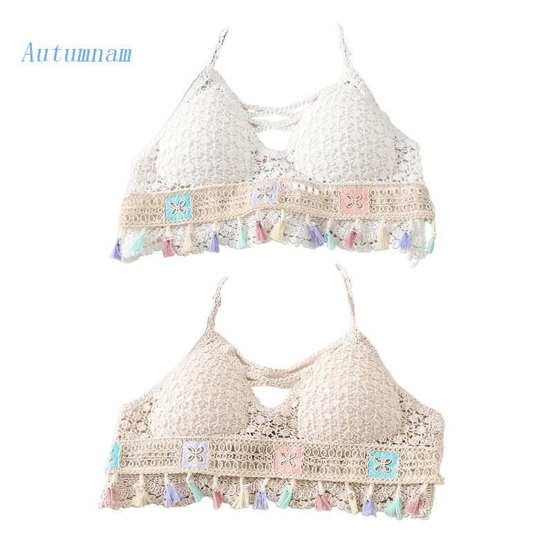 Áo Lót Cổ Chữ V Đan Móc Có Đệm Ngực Gợi Cảm Cho Nữ