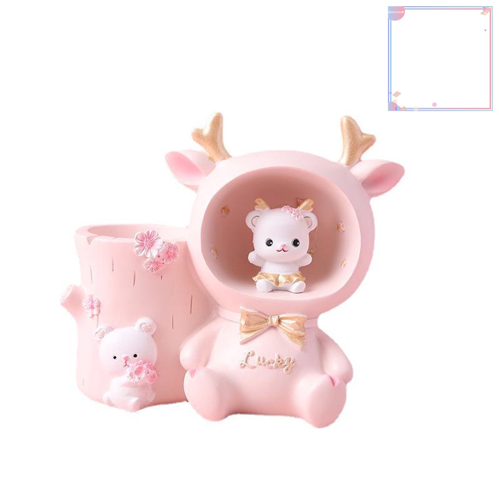 [DDJ] Đèn Ngủ Hoạt Hình Dễ Thương Tiết Kiệm Năng Lượng Bằng Nhựa Resin Góc Rộng Có Ngăn Đựng Bút Trang Trí Nhà Cửa