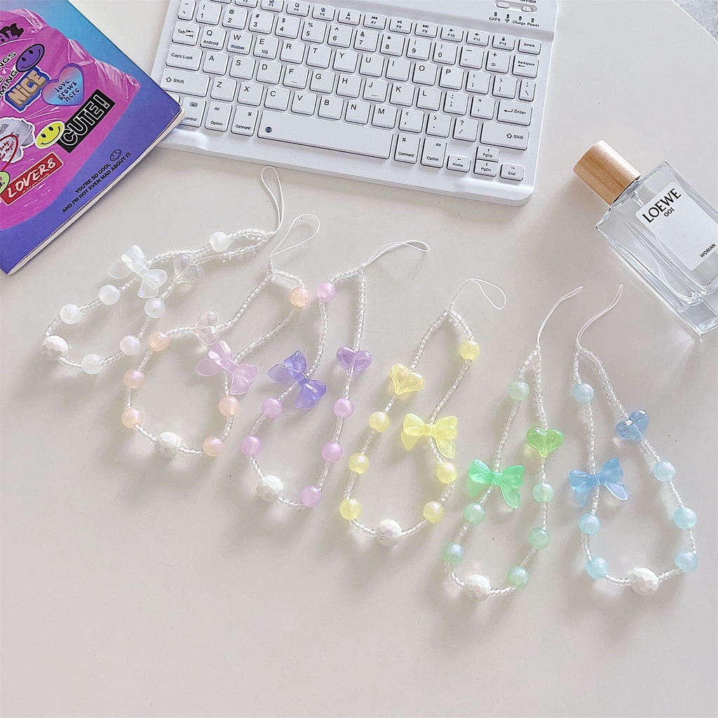 Dây Đeo Túi Xách / Điện Thoại Bằng acrylic Hình Trái Tim / Bướm Dễ Thương Cho iphone / airpods