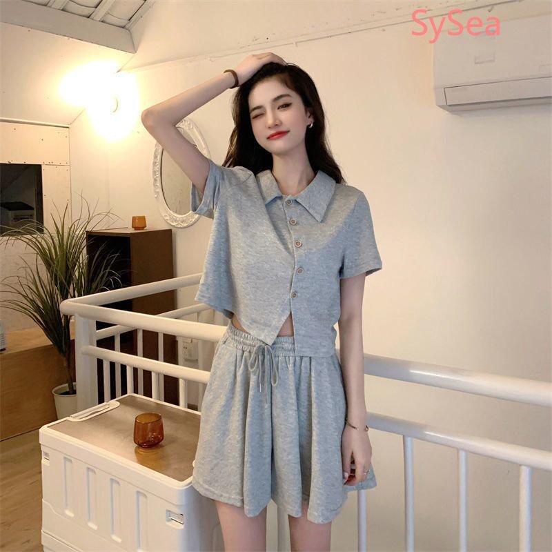 Set Áo Sơ Mi Polo Phối Quần Short Thời Trang Hè Cá Tính Cho Nữ