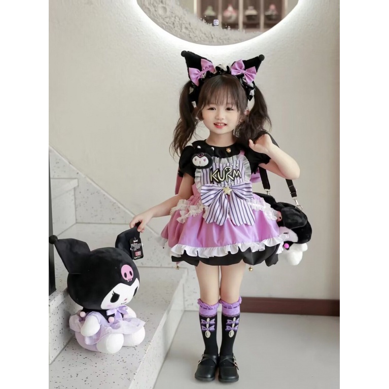 Đầm Hai Dây Mỏng In Hoạt Hình Phong Cách Lolita Xinh Xắn Cho Bé Gái