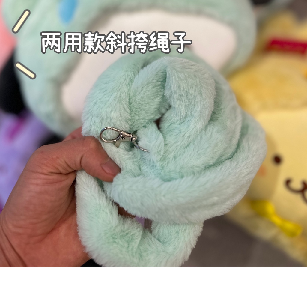 Túi Xách Đeo Vai Nhồi Bông Mềm In Hoạt Hình Kuromi Melody Dễ Thương