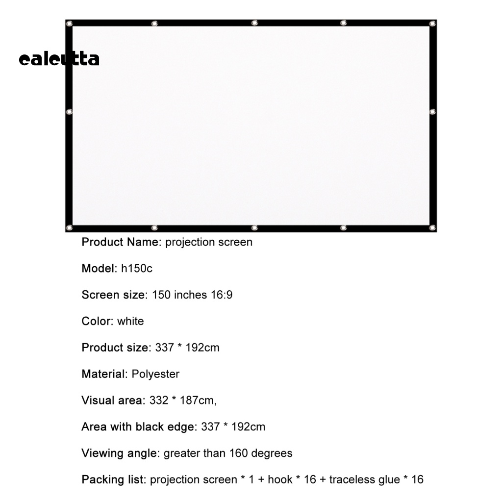 Màn Hình Máy Chiếu H150C 150 Inch 16: 9 Chất Liệu Polyester Dày Dặn Thiết Kế Gấp Gọn Tiện Dụng