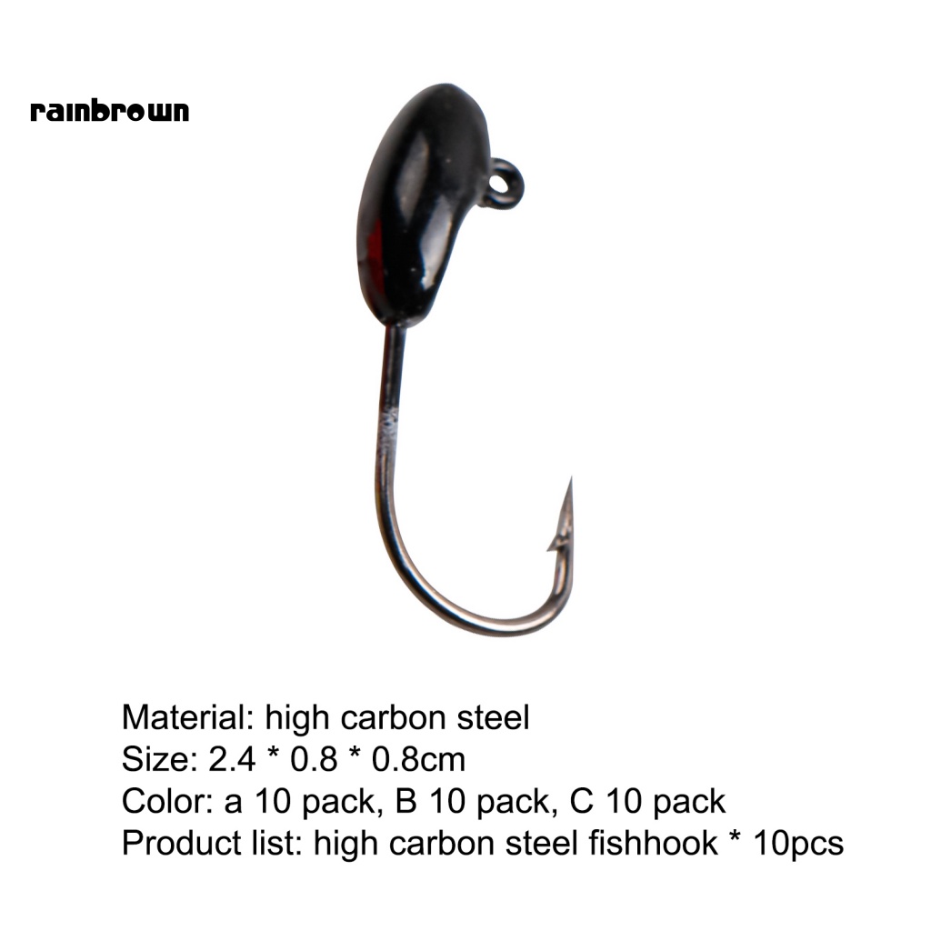 Bộ 10 Móc Câu Cá Bằng Thép Carbon 1.5g 2.4cm