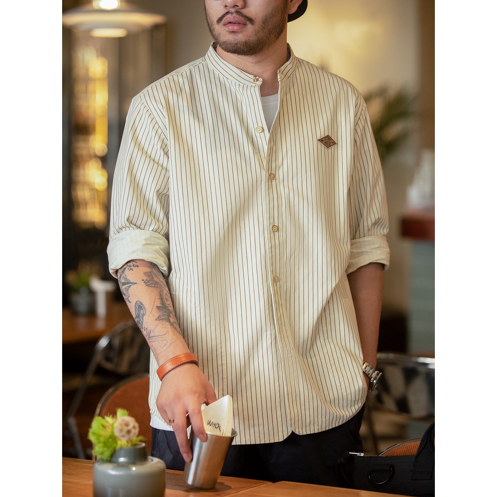 Áo Khoác Bóng Chày Cổ Đứng Dài Tay Dáng Rộng Phối Sọc Thời Trang Mùa Xuân Dành Cho Nam