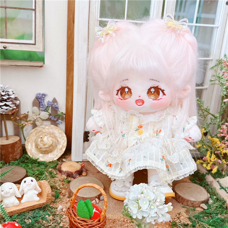 Búp Bê Em Bé Mặc Váy Cotton 20cm Thiết Kế Dễ Thương