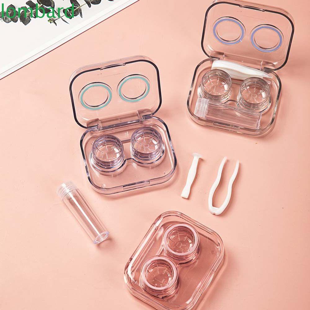 Lombard Hộp Đựng Kính Áp Tròng Trong Suốt Kèm Nhíp Và Nắp Đậy Tiện Dụng Mang Theo Du Lịch