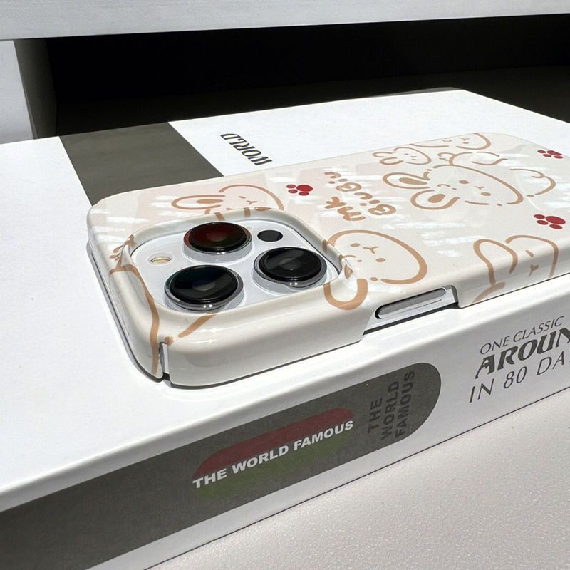 Ốp Điện Thoại Cứng Họa Tiết Thỏ Màu Vàng Nhạt Dễ Thương Cho Iphone 13 13Promax x 11 12 14 3