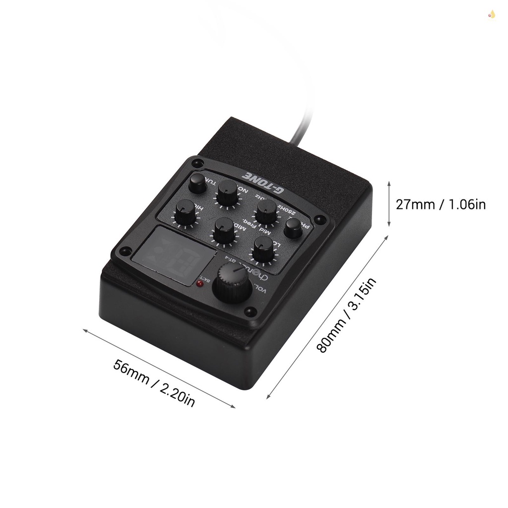 Bộ Cân Bằng Âm Thanh Cherub GT-4 G-Tone 3 Băng Tần Có Đèn LED Cho Đàn Guitar Acoustic