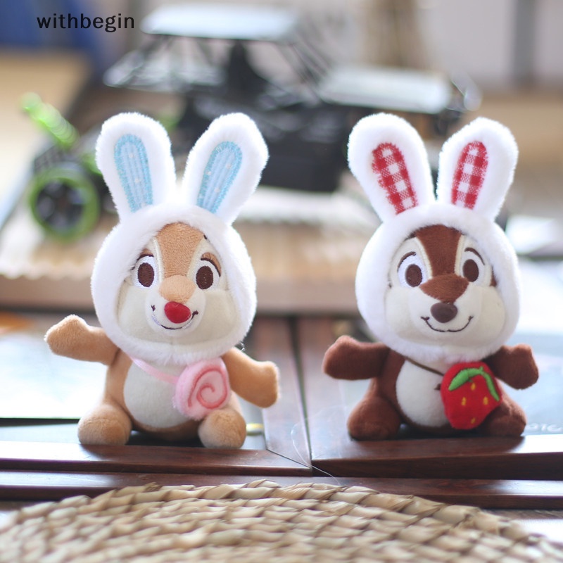 Móc Khóa Thỏ Nhồi Bông Mềm Mại Dễ Thương Dùng Hóa Trang Chip Dale Disney